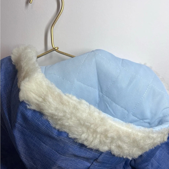 Vintage Kids Hooded Coat Blue with Patchwork - Picture 8 of 8